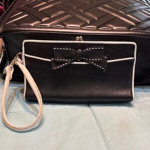 Black and White Clutch with Bow Accent